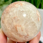 Flower Agate with Quartz Sphere Healing Crystal Ball 373g 65mm