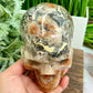 Mosaic Chalcedony Quartz Rare Skull Healing Crystal Carving 1668g