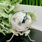 Argentina Black Flower Agate Quartz Sphere Healing Crystal Ball 597g 76mm