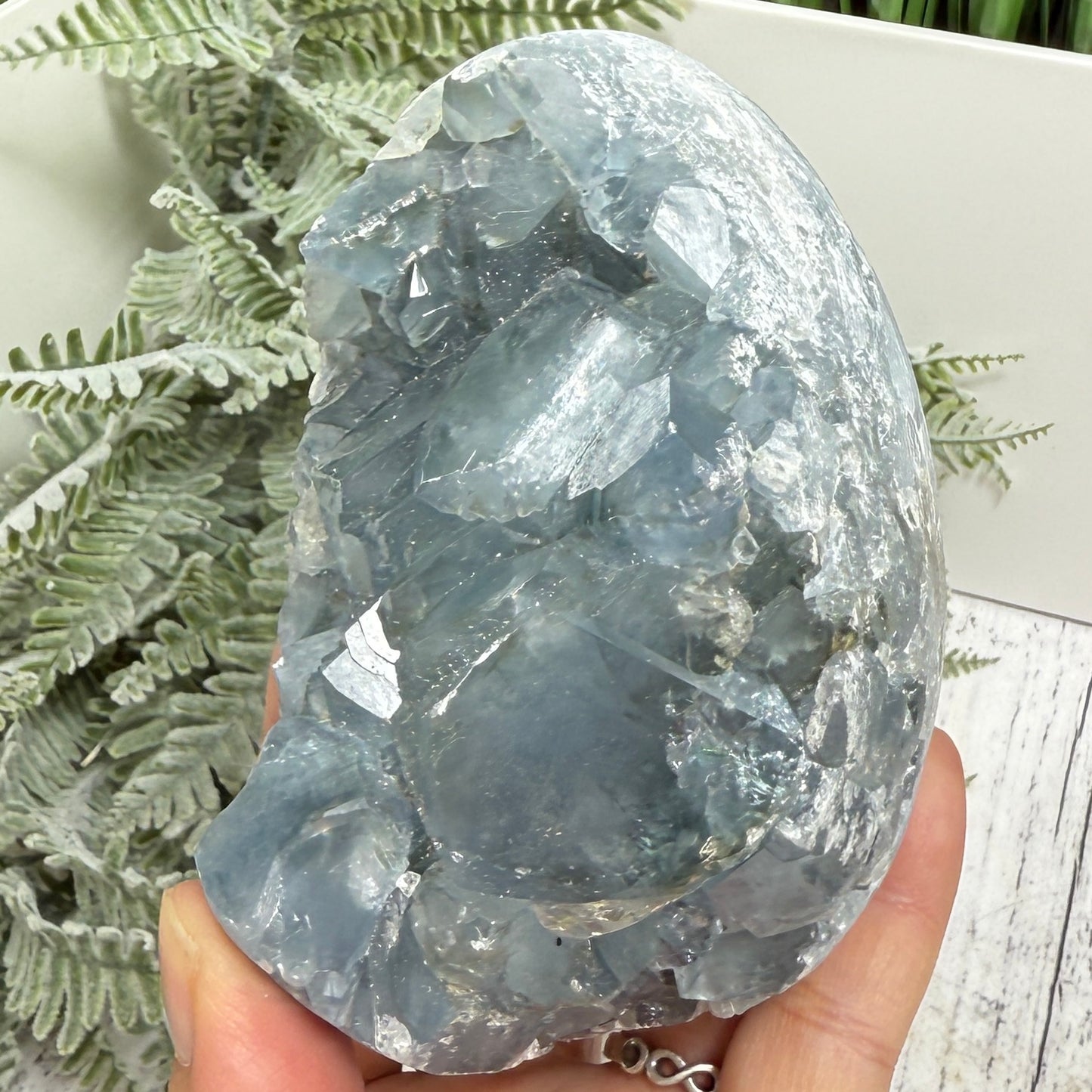 Celestite Celestine Large Egg with Stand Large Geode Cluster Crystal 1075g