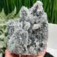 Black Quartz Calcite Skull UV Reactive Large Druzy Crystal 640g