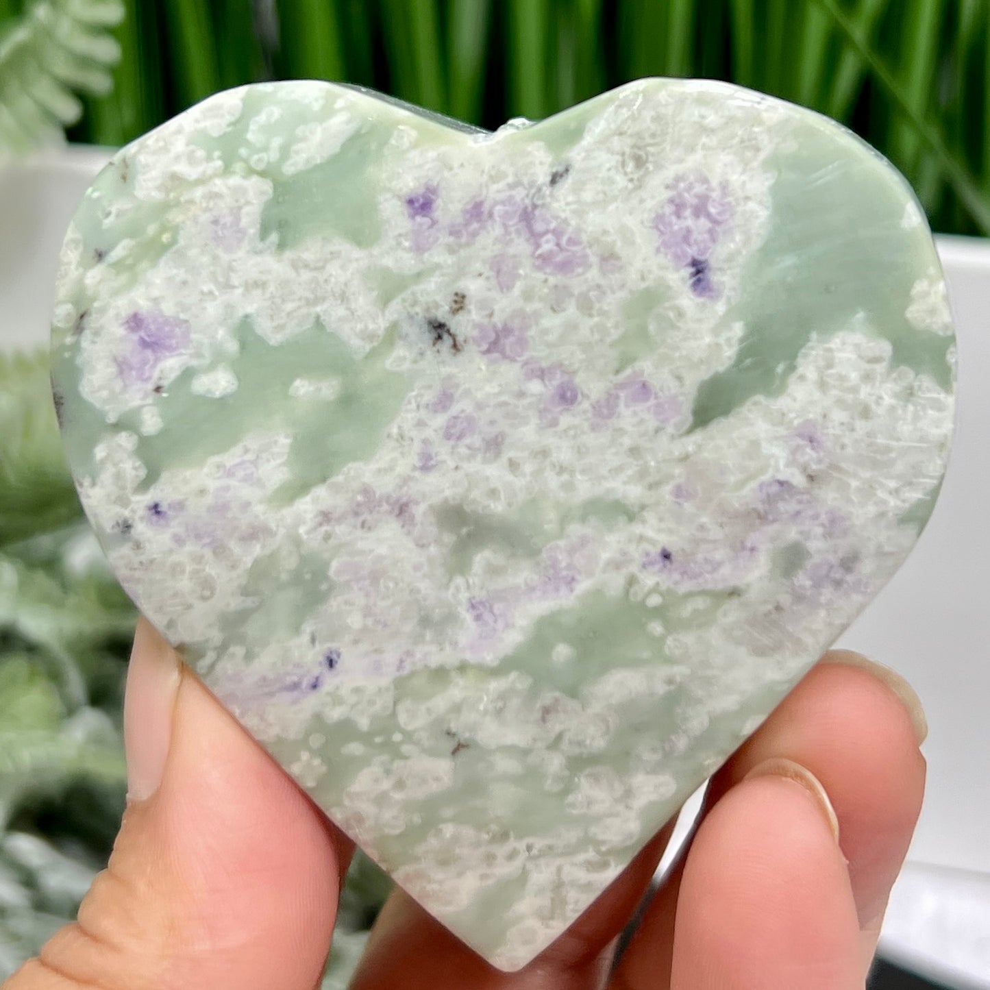 Lucky Jade Purple Stichtite Green Serpentine Palm Stones Meditation Crystals 182g