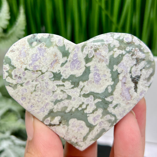 Lucky Jade Purple Stichtite Green Serpentine Palm Stones Meditation Crystals 148g