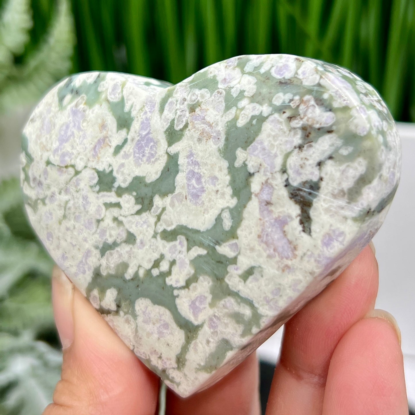 Lucky Jade Purple Stichtite Green Serpentine Palm Stones Meditation Crystals 148g