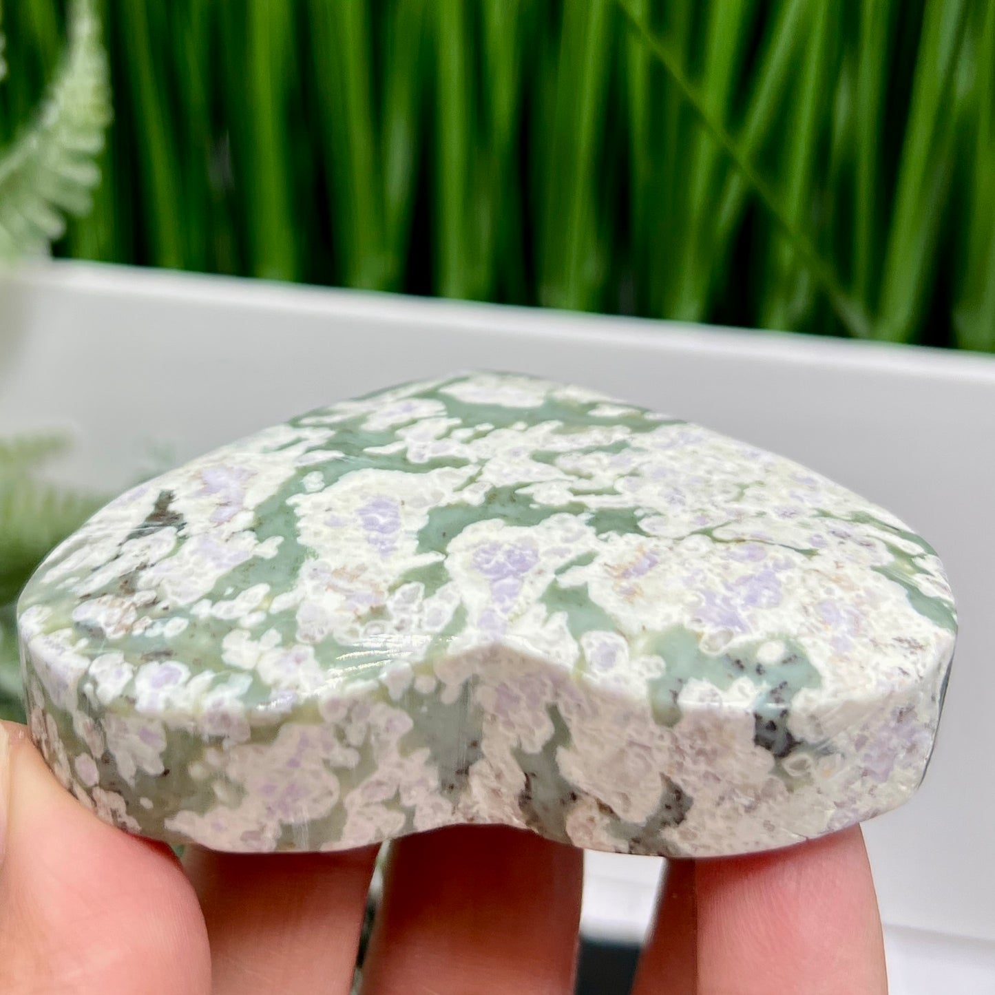 Lucky Jade Purple Stichtite Green Serpentine Palm Stones Meditation Crystals 148g