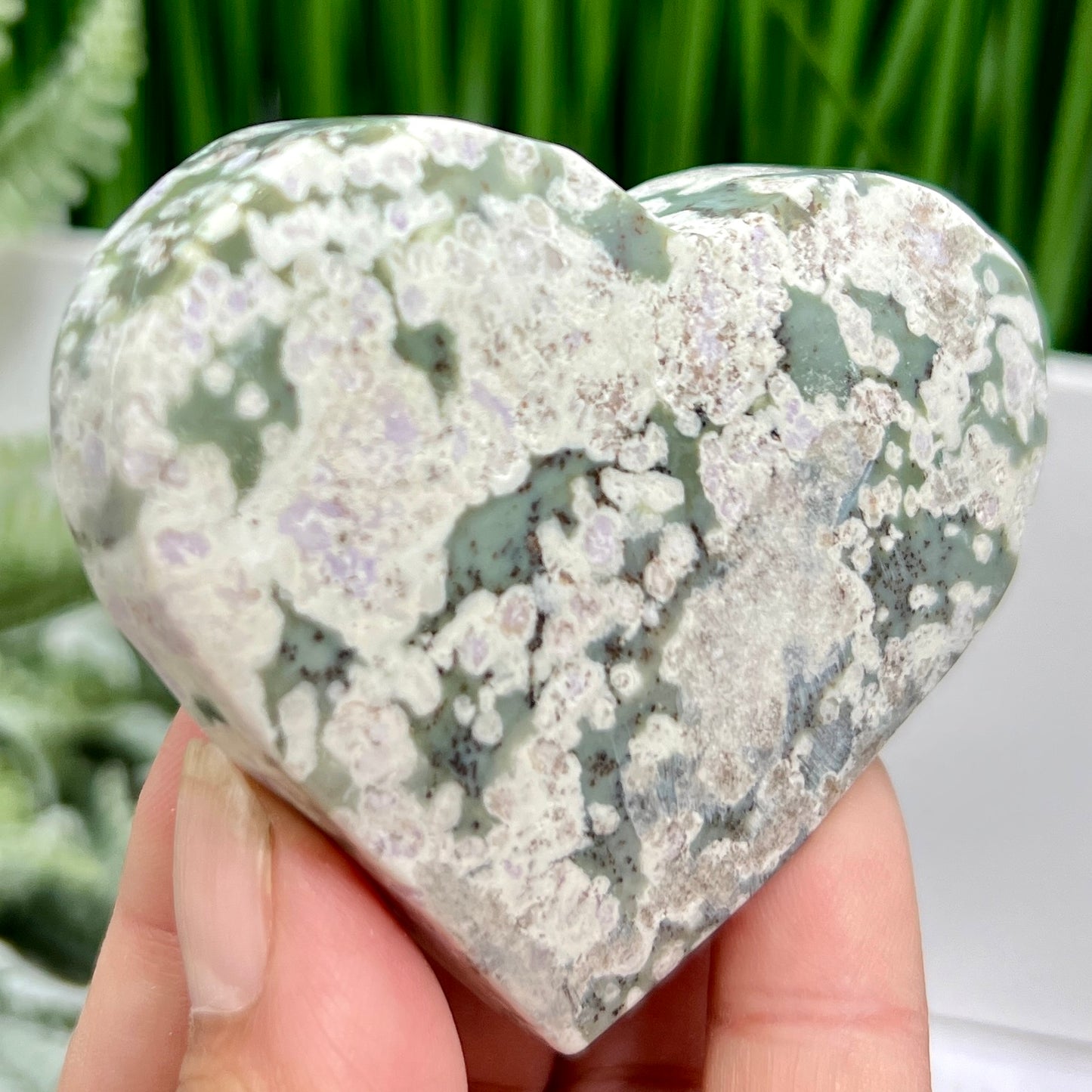 Lucky Jade Purple Stichtite Green Serpentine Palm Stones Meditation Crystals 148g