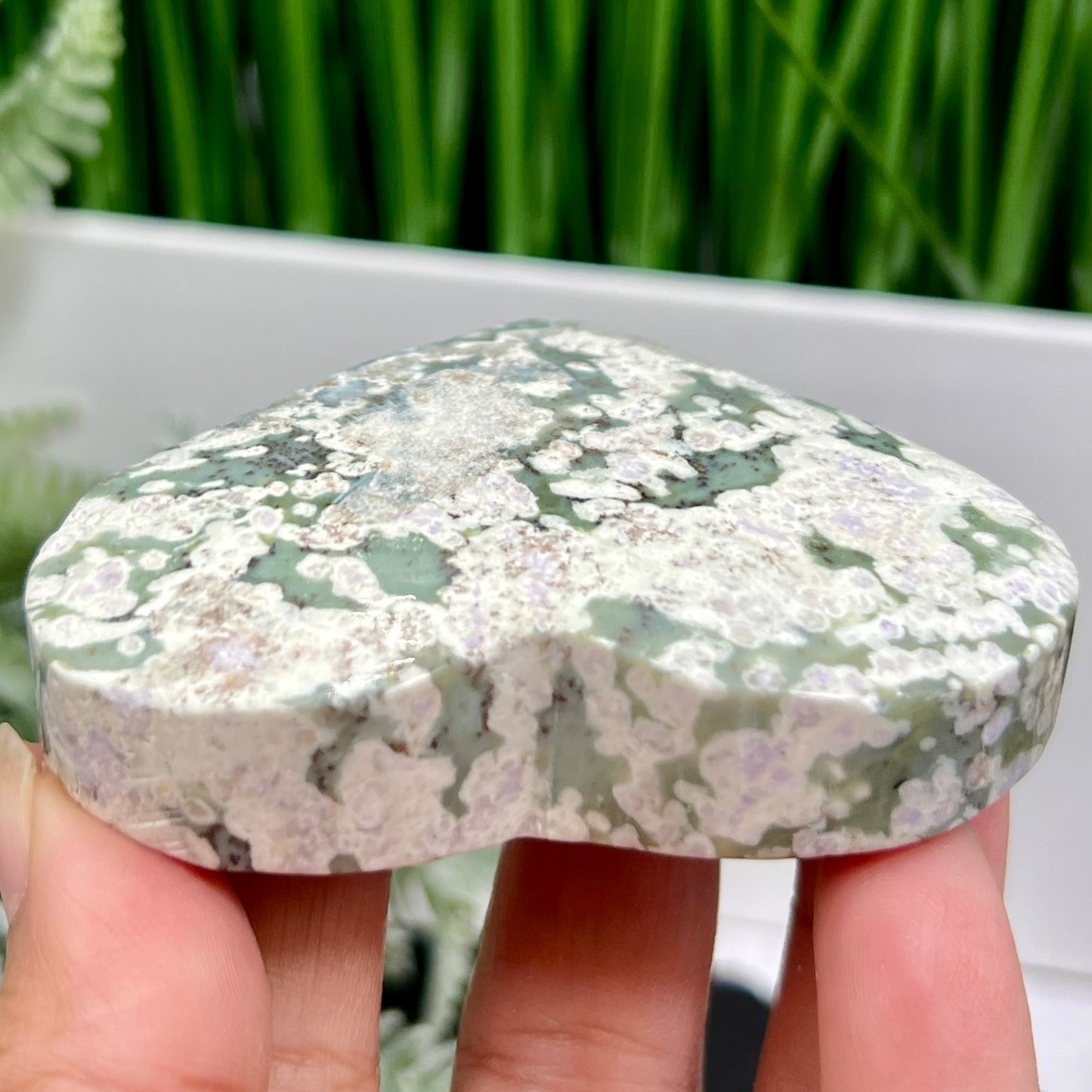 Lucky Jade Purple Stichtite Green Serpentine Palm Stones Meditation Crystals 148g