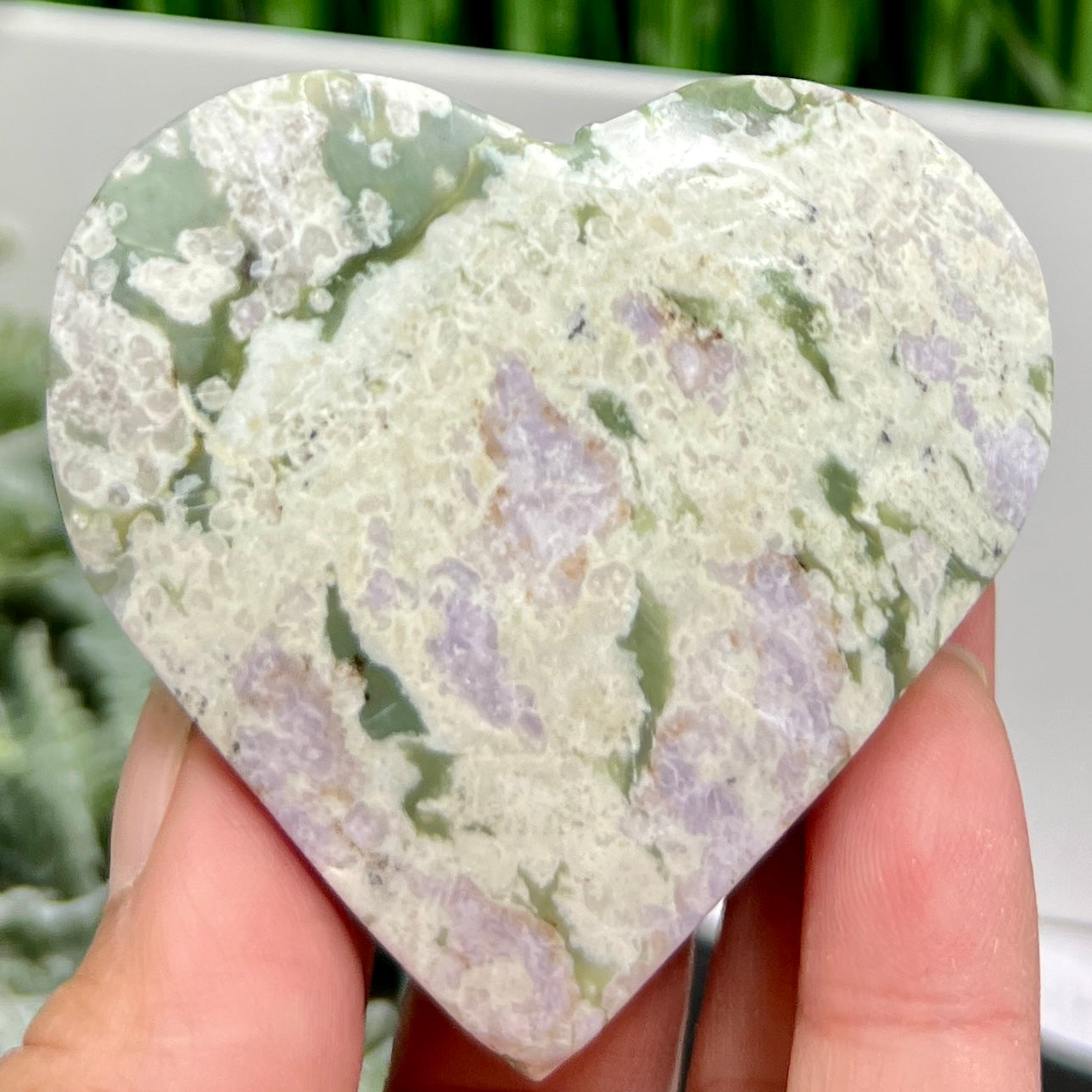 Lucky Jade Purple Stichtite Green Serpentine Palm Stones Meditation Crystals 130g