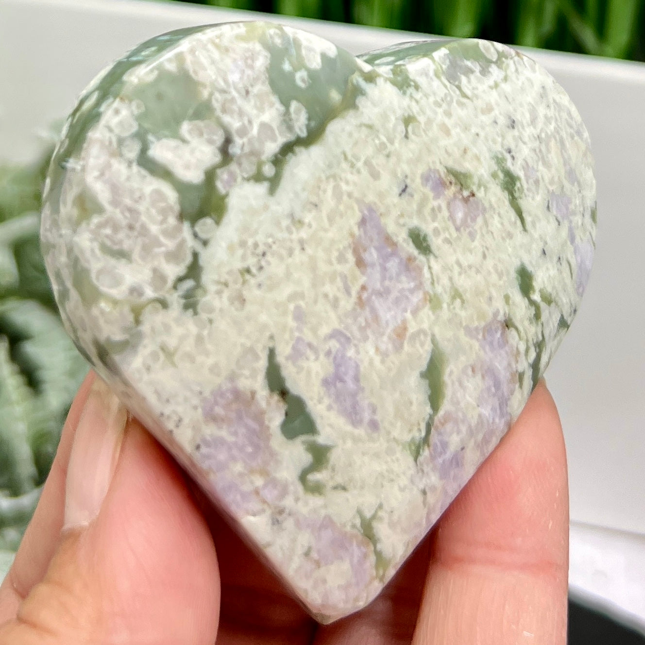 Lucky Jade Purple Stichtite Green Serpentine Palm Stones Meditation Crystals 130g