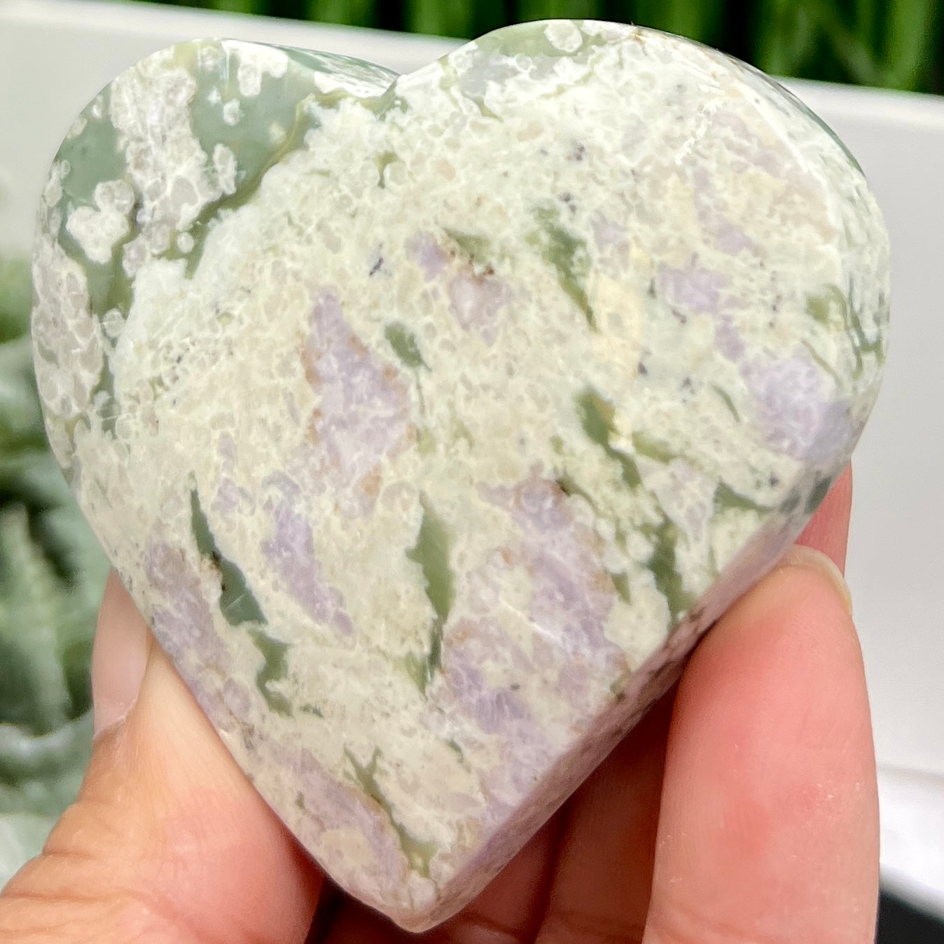 Lucky Jade Purple Stichtite Green Serpentine Palm Stones Meditation Crystals 130g