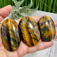 Blue Tigers Eye Hawks Eye Palm Stones Worry Gemstone of Insight Crystals You Choose