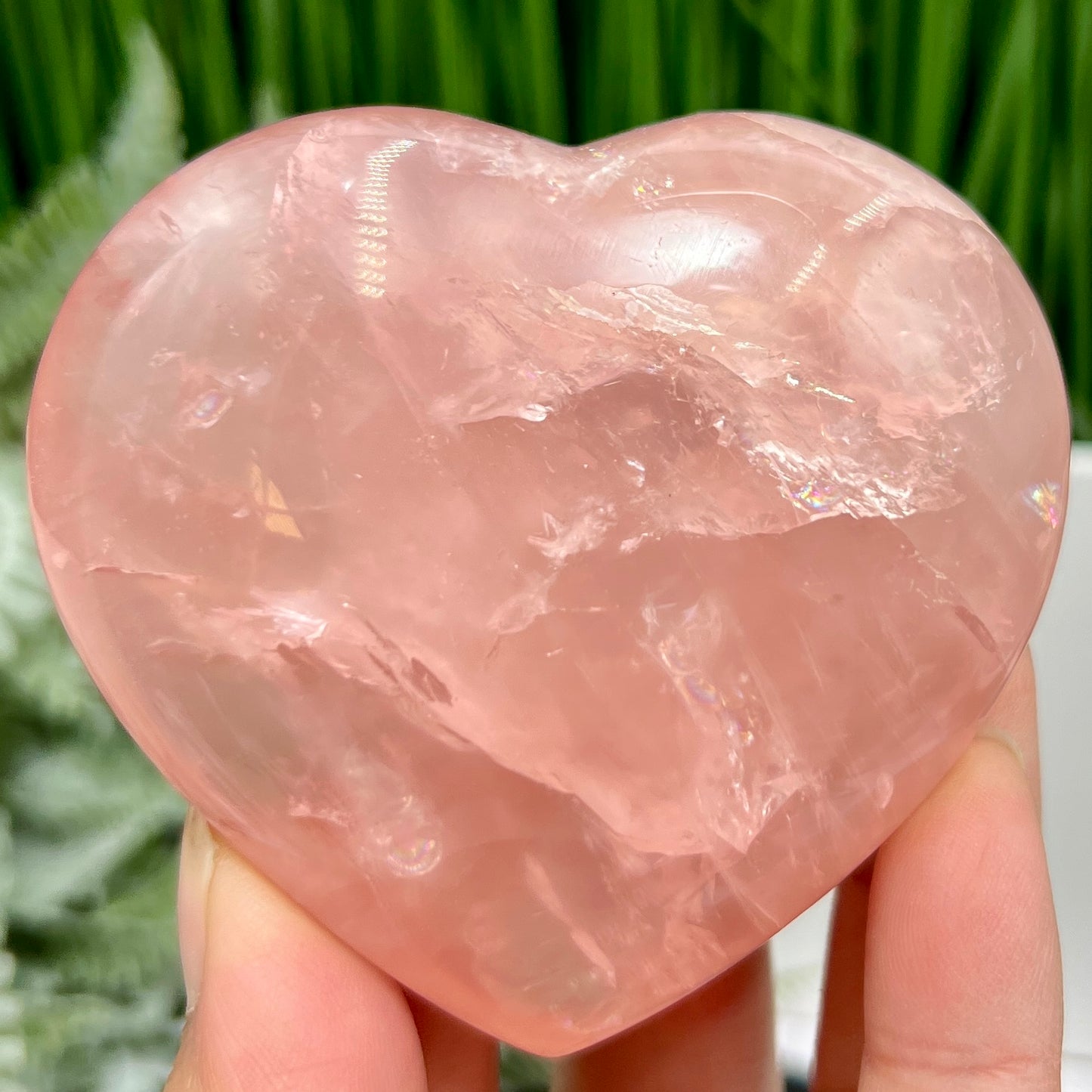 Rose Quartz Heart with Stand High Quality Translucent Crystal 226g