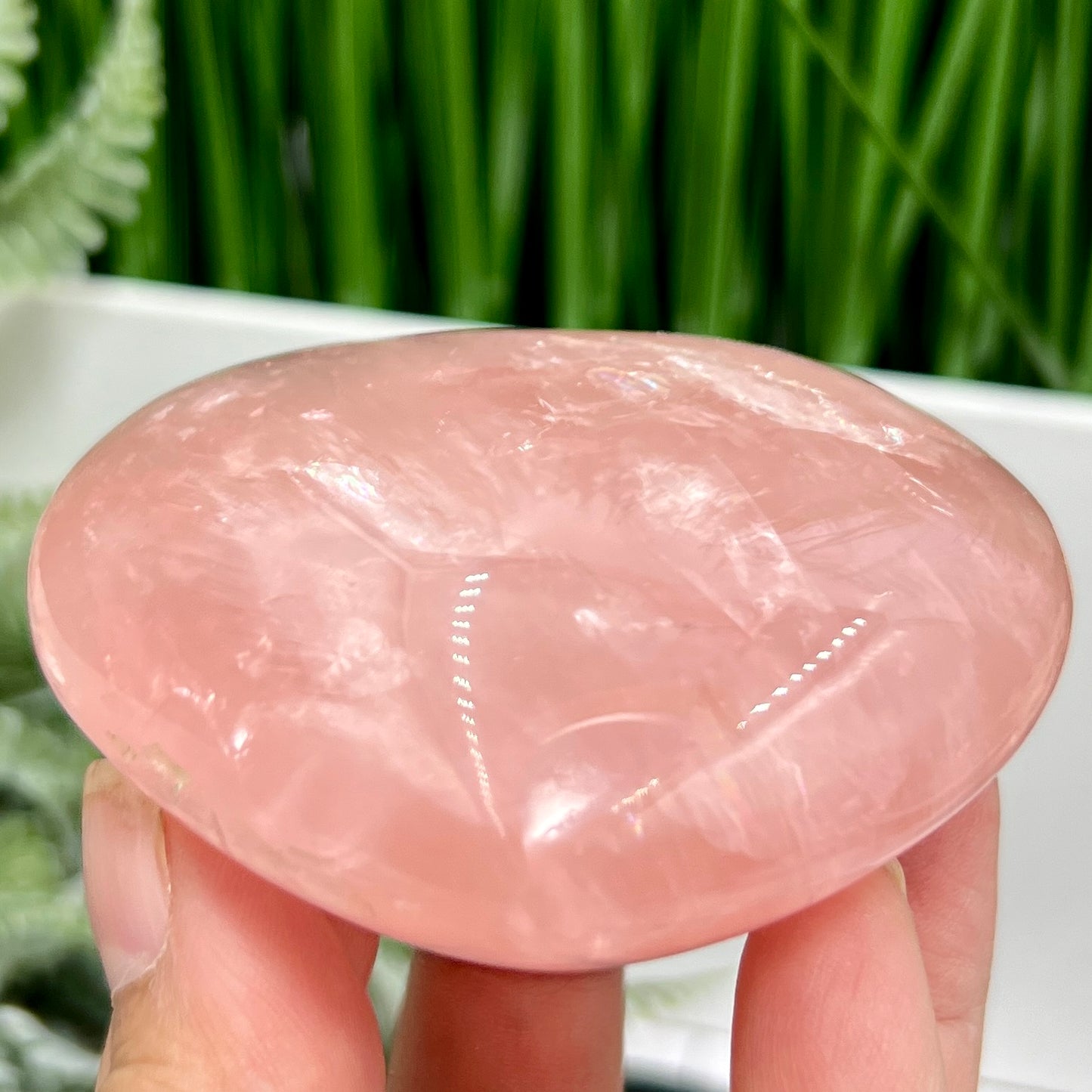 Rose Quartz Heart with Stand High Quality Translucent Crystal 226g