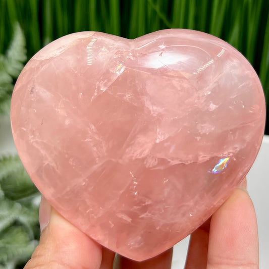 Rose Quartz Heart with Stand High Quality Translucent Crystal 226g