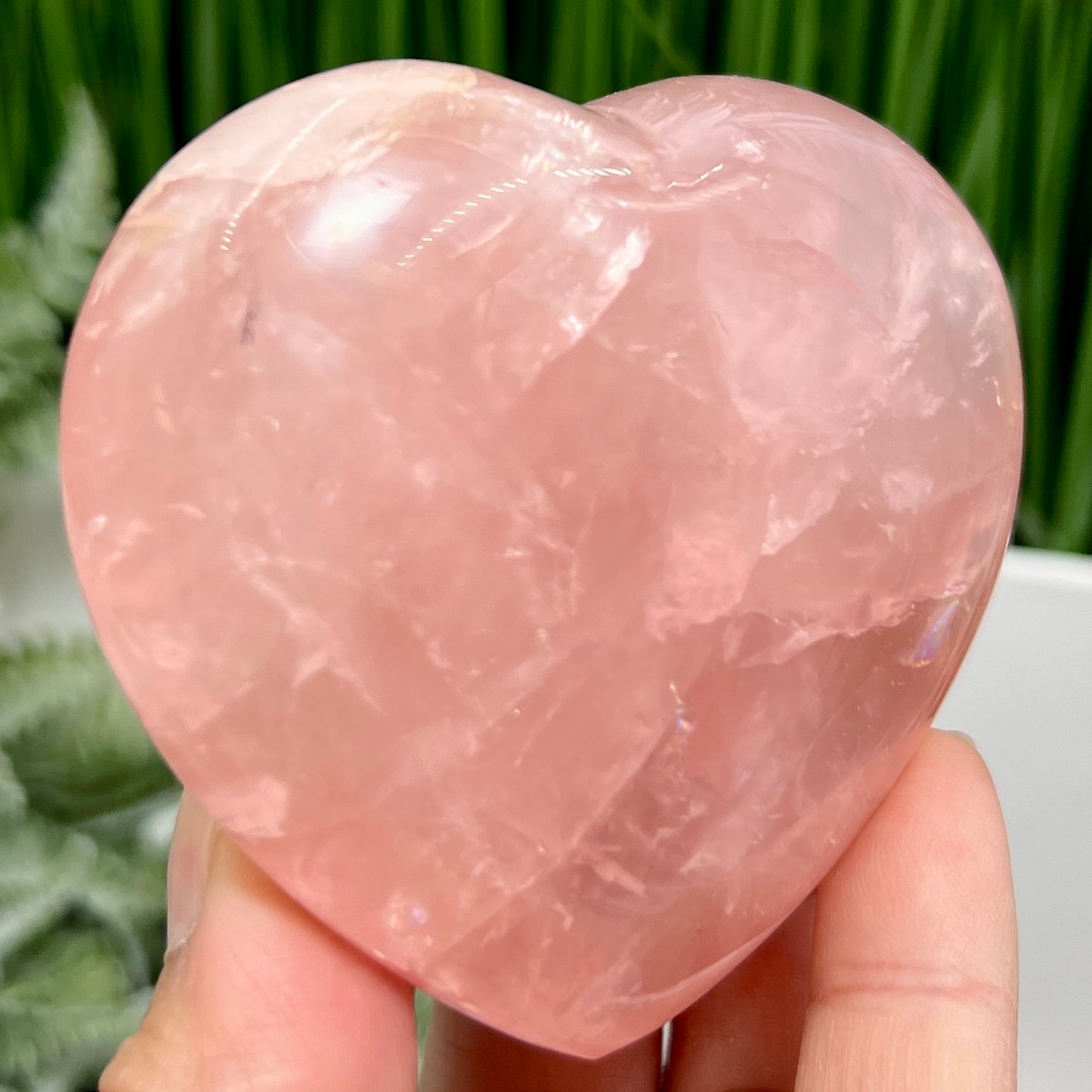 Rose Quartz Heart with Stand High Quality Translucent Crystal 226g