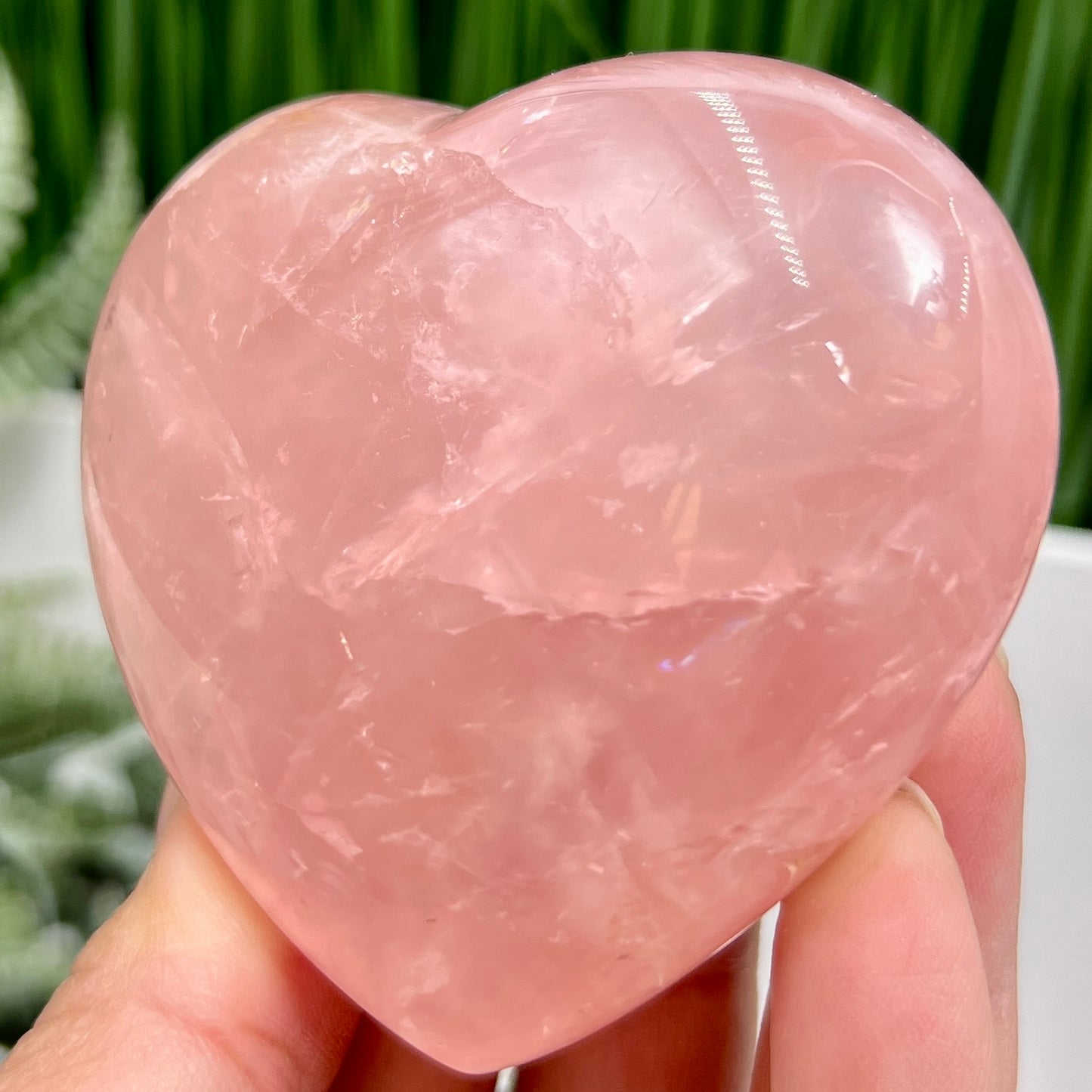 Rose Quartz Heart with Stand High Quality Translucent Crystal 226g