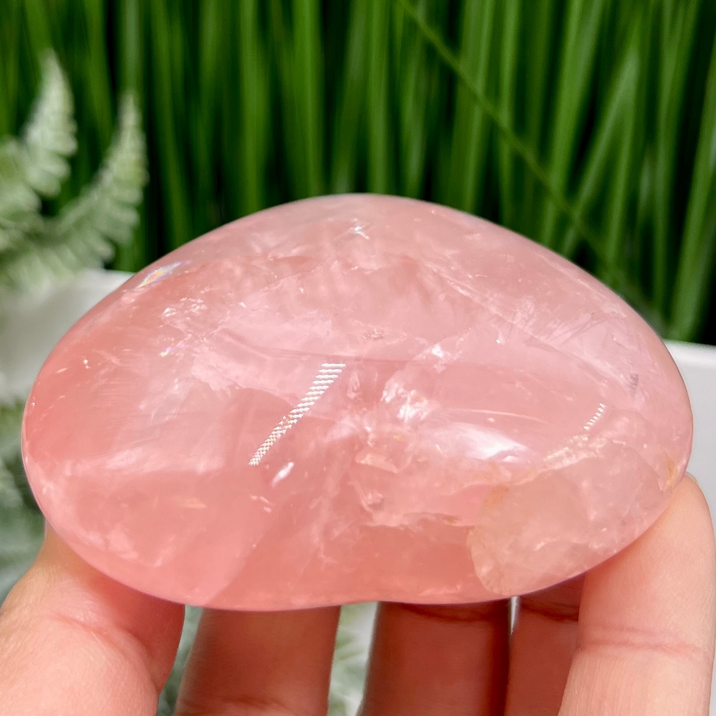 Rose Quartz Heart with Stand High Quality Translucent Crystal 226g