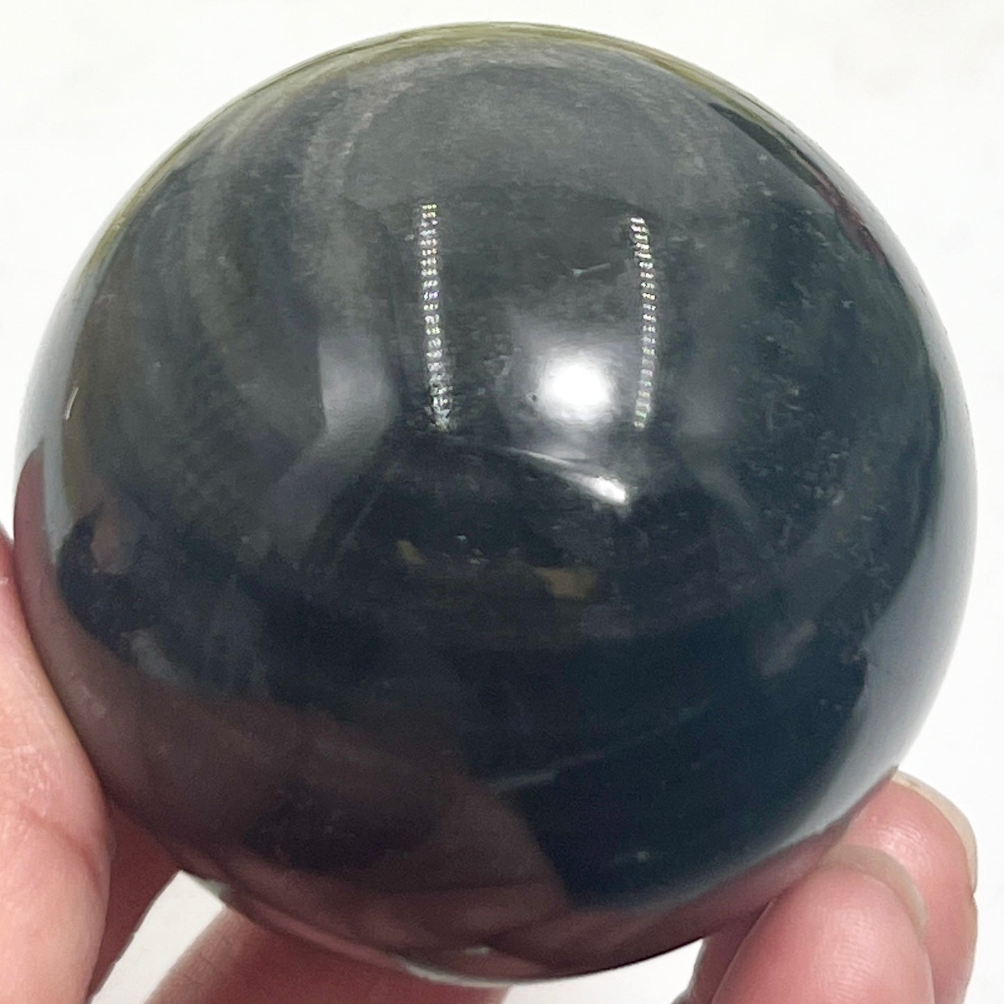 Silver Sheen Obsidian Sphere Healing Crystal Ball 230g 56mm