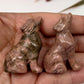 Unakite Jasper Small Wolves Dogs Crystal Carvings Australian Seller