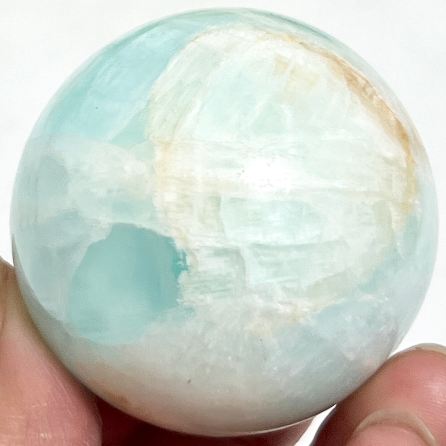 Caribbean Calcite Sphere Healing Crystal Ball 137g 44mm