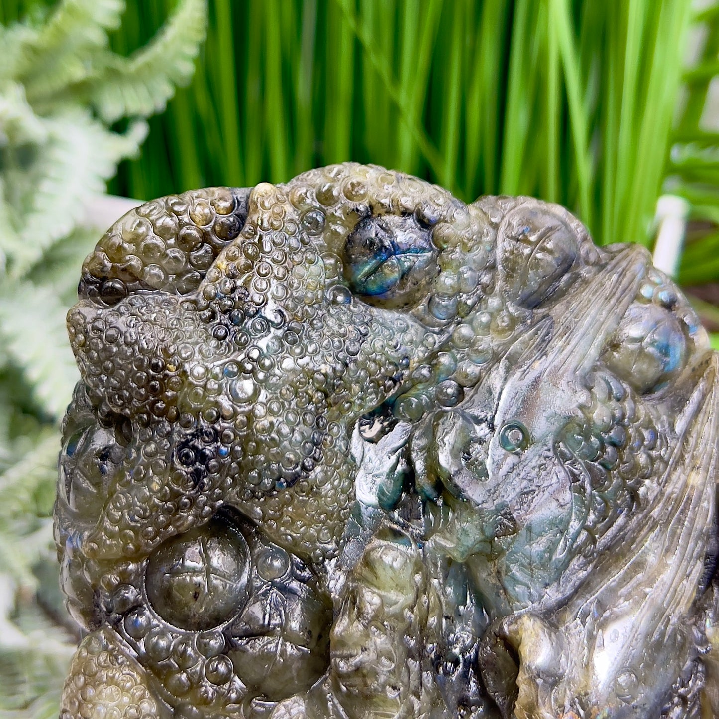 Labradorite Sea Ocean Creatures Healing Hand Carved Crystal Carving 908g