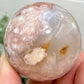 Pink Amethyst Flower Agate Sphere Crystal Ball 188g 52mm