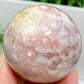 Pink Amethyst Flower Agate Sphere Crystal Ball 188g 52mm