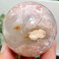 Pink Amethyst Flower Agate Sphere Crystal Ball 188g 52mm