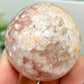 Pink Amethyst Flower Agate Sphere Crystal Ball 188g 52mm