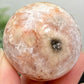 Pink Amethyst Flower Agate Sphere Crystal Ball 132g 46mm