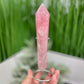 Rose Quartz Wand with Stand High Quality Healing Crystal 234g 164mm