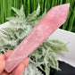 Rose Quartz Wand with Stand High Quality Healing Crystal 234g 164mm