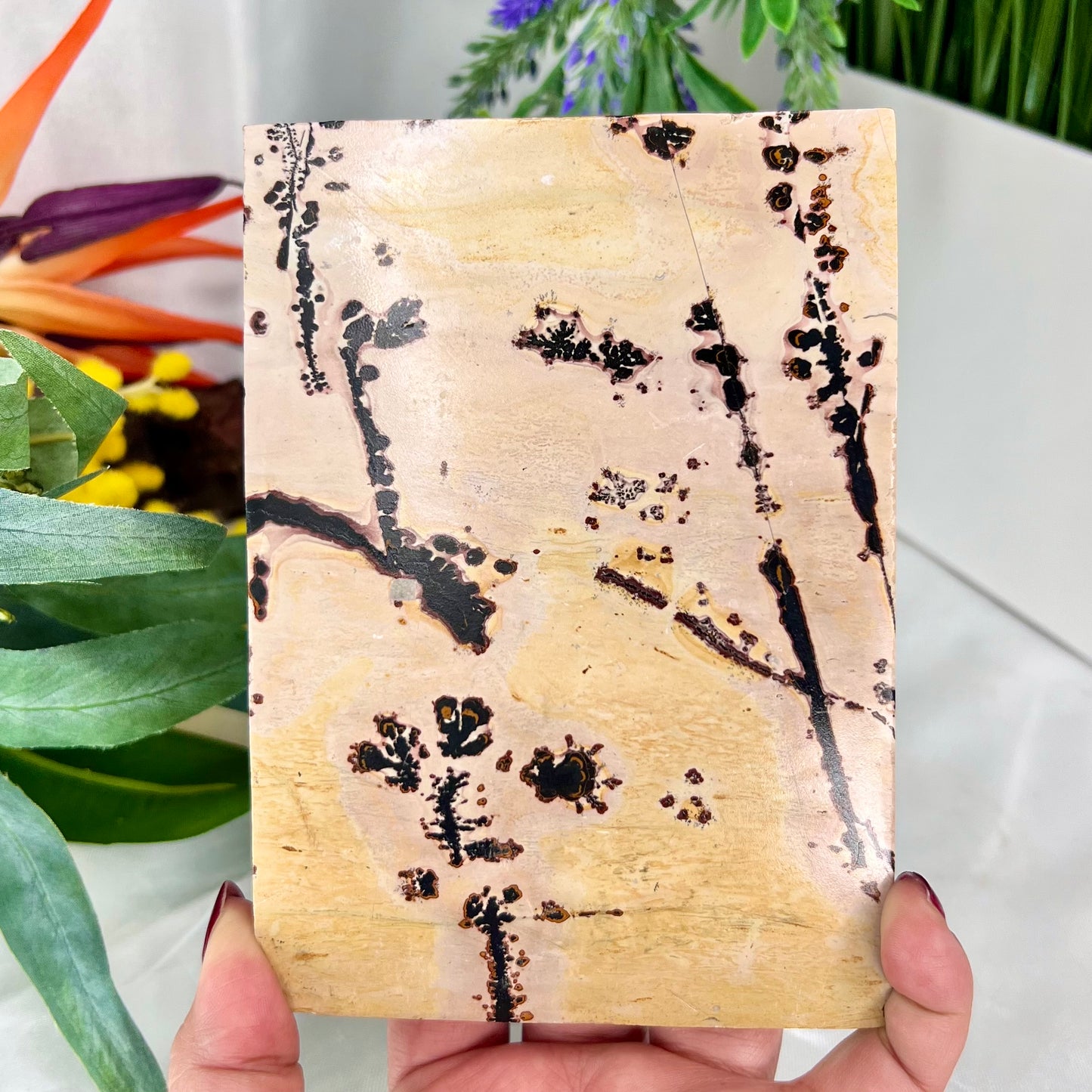 Dendritic Jasper Slab Crystal Slab Carving