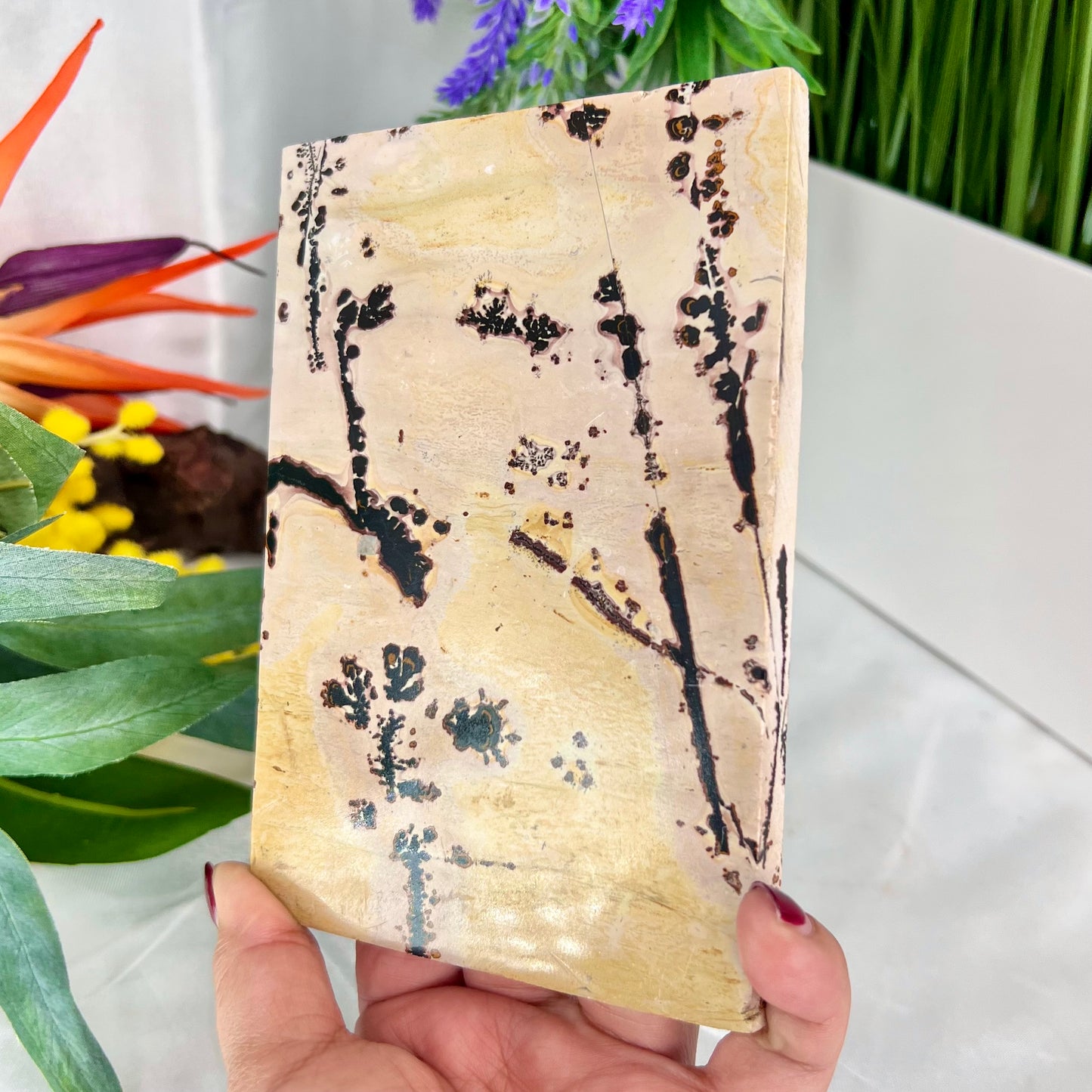 Dendritic Jasper Slab Crystal Slab Carving