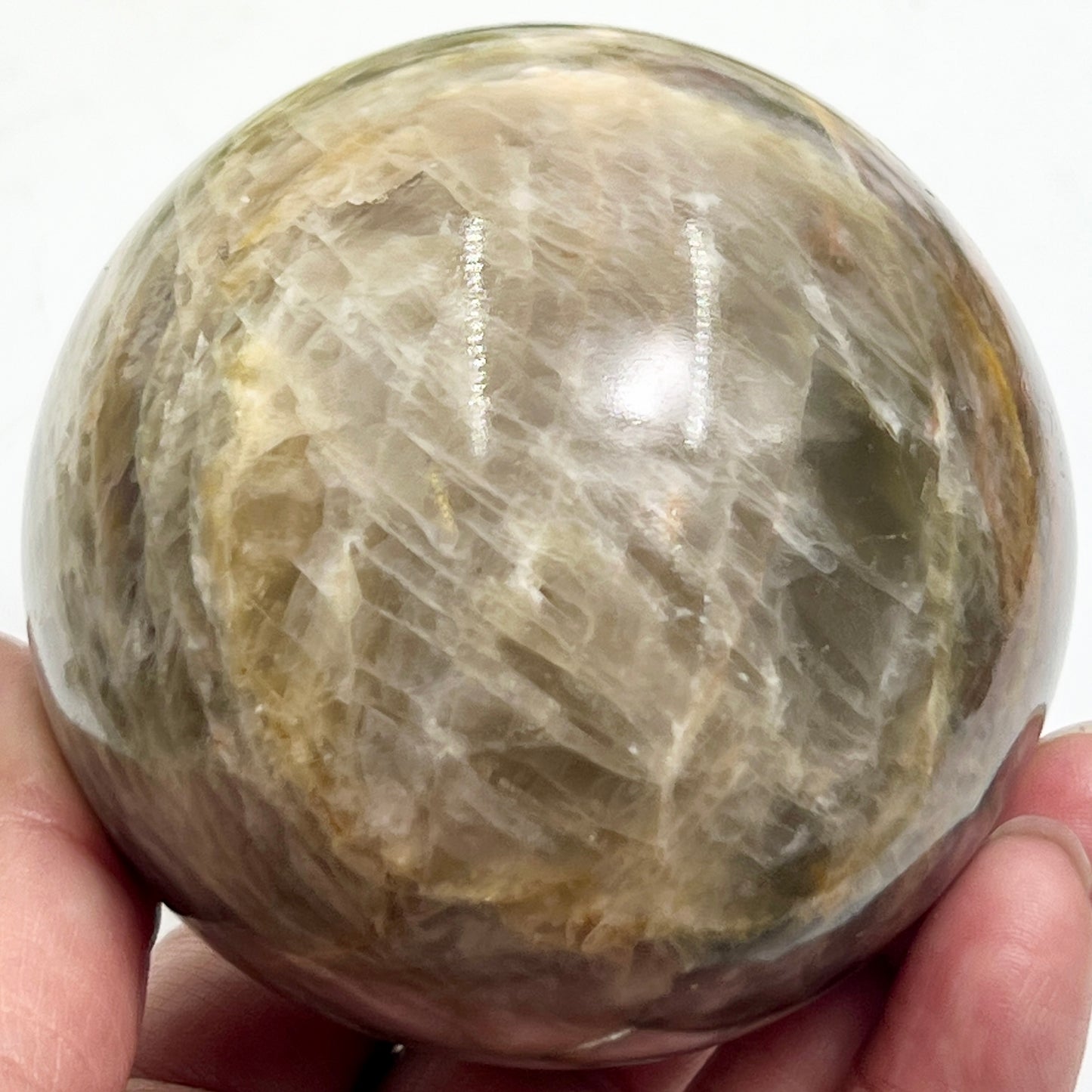 Black Moonstone Sphere Healing Crystal Ball 619g 76mm