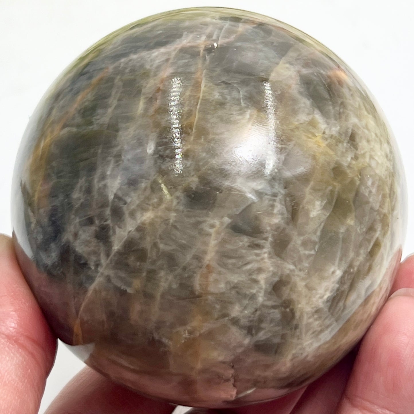 Black Moonstone Sphere Healing Crystal Ball 619g 76mm