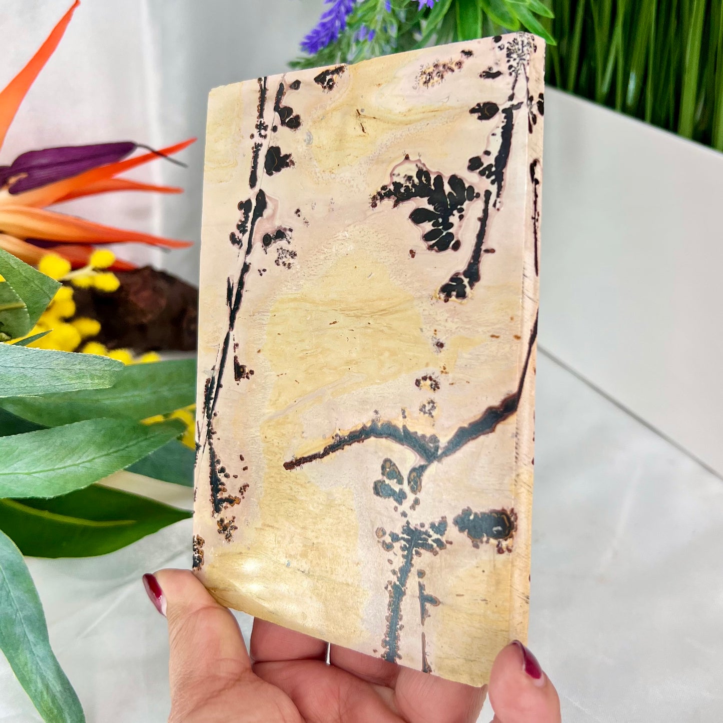 Dendritic Jasper Slab Crystal Slab Carving