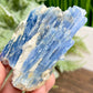 Blue Kyanite and Garnet With Stand Raw Specimen Healing Crystal 144g