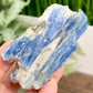 Blue Kyanite and Garnet With Stand Raw Specimen Healing Crystal 144g