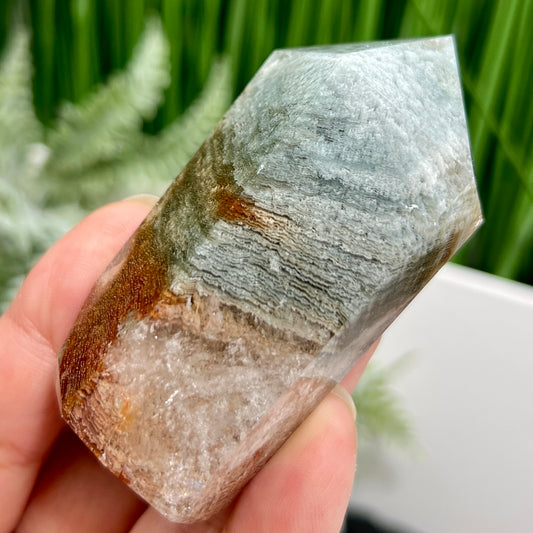 Lodolite Garden Scenic Quartz Tower Point Natural Crystal Generator 108g 72mm