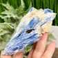 Blue Kyanite and Garnet Inclusion With Stand Natural Raw Specimen Crystal 534g