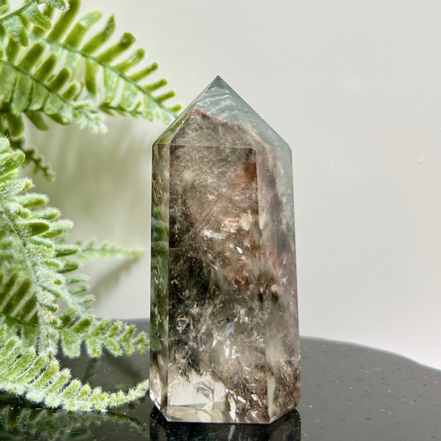 Lodolite Garden Scenic Quartz Tower Point Natural Crystal Generator 64g 62mm