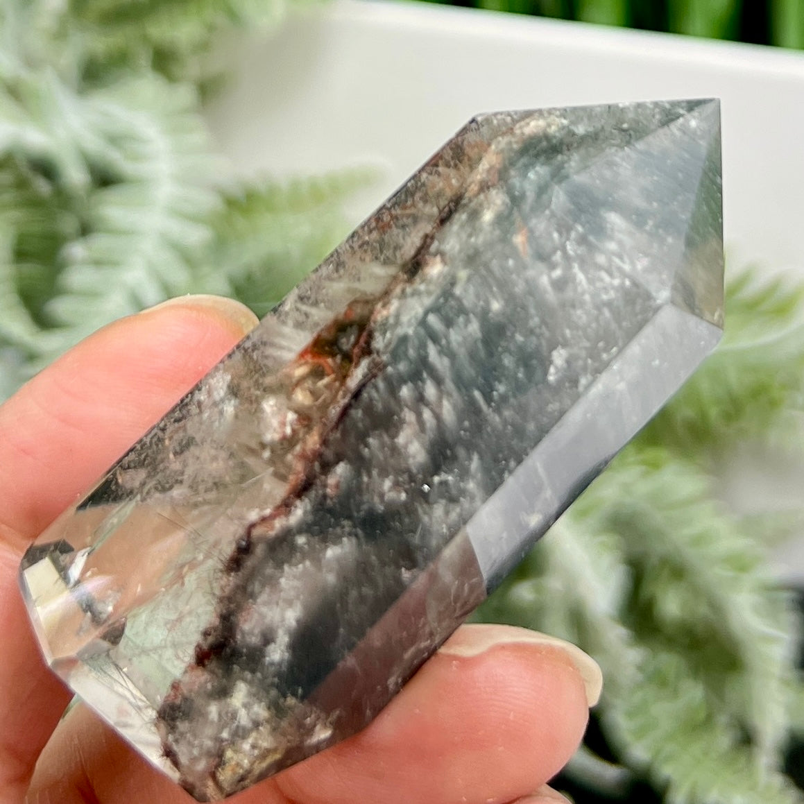 Lodolite Garden Scenic Quartz Tower Point Natural Crystal Generator 64g 62mm