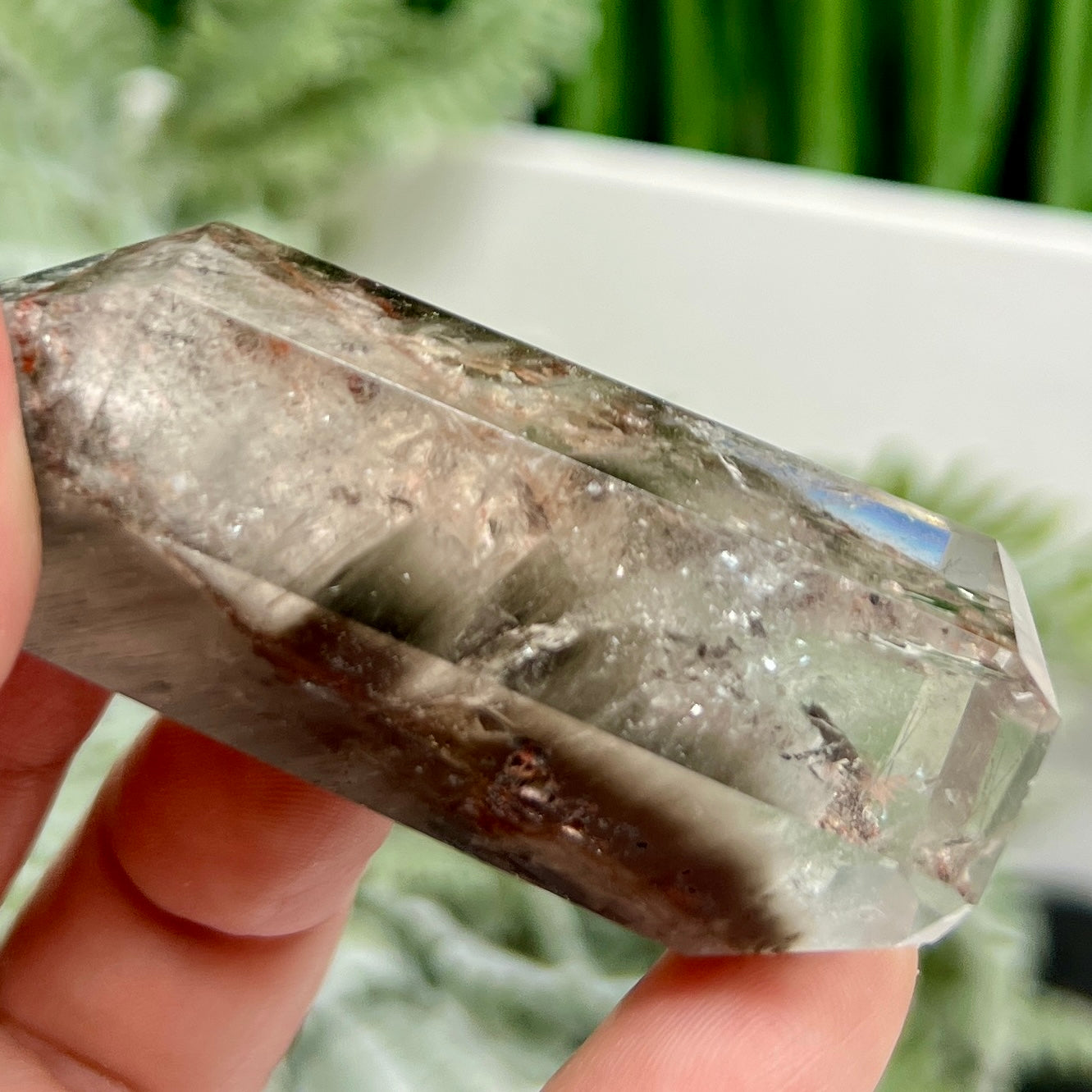 Lodolite Garden Scenic Quartz Tower Point Natural Crystal Generator 64g 62mm