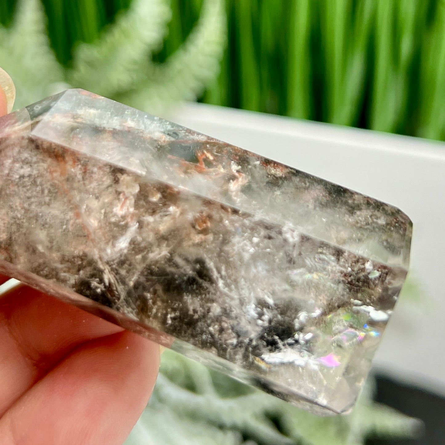 Lodolite Garden Scenic Quartz Tower Point Natural Crystal Generator 64g 62mm