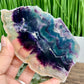 Rainbow Fluorite Slice Crystal Specimen Slab 246g