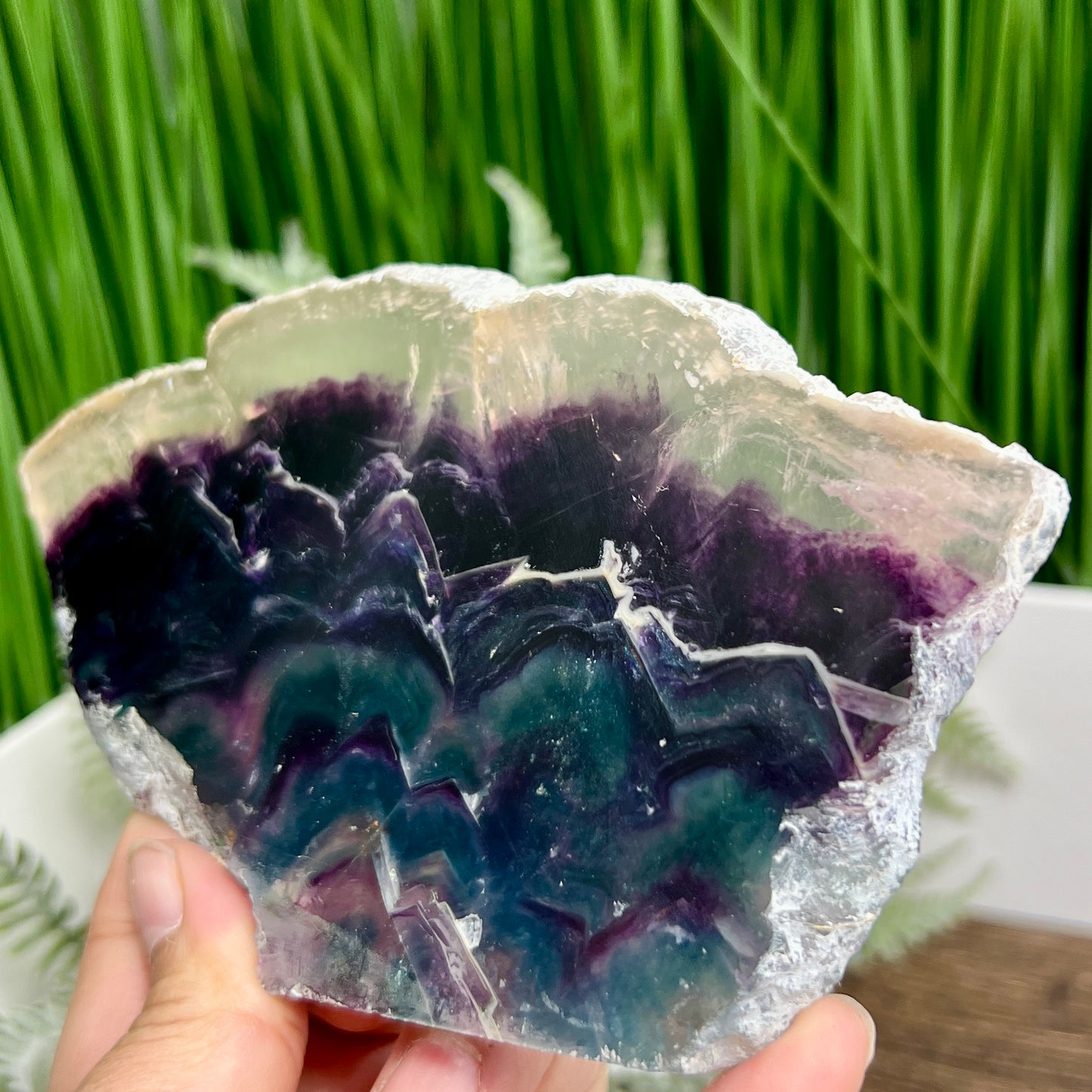 Rainbow Fluorite Slice Crystal Specimen Slab 246g