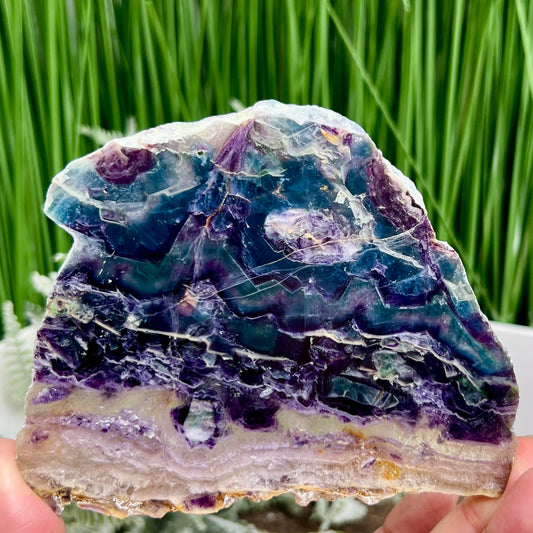 Rainbow Fluorite Slice Crystal Specimen Slab 222g