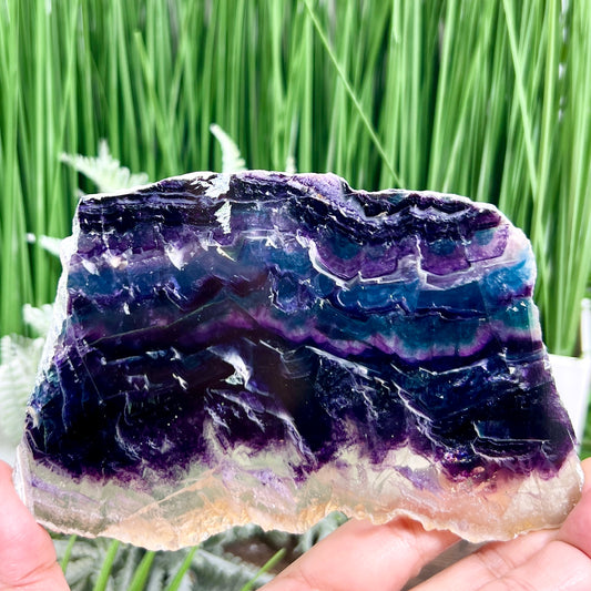 Rainbow Fluorite Slice Crystal Specimen Slab 284g