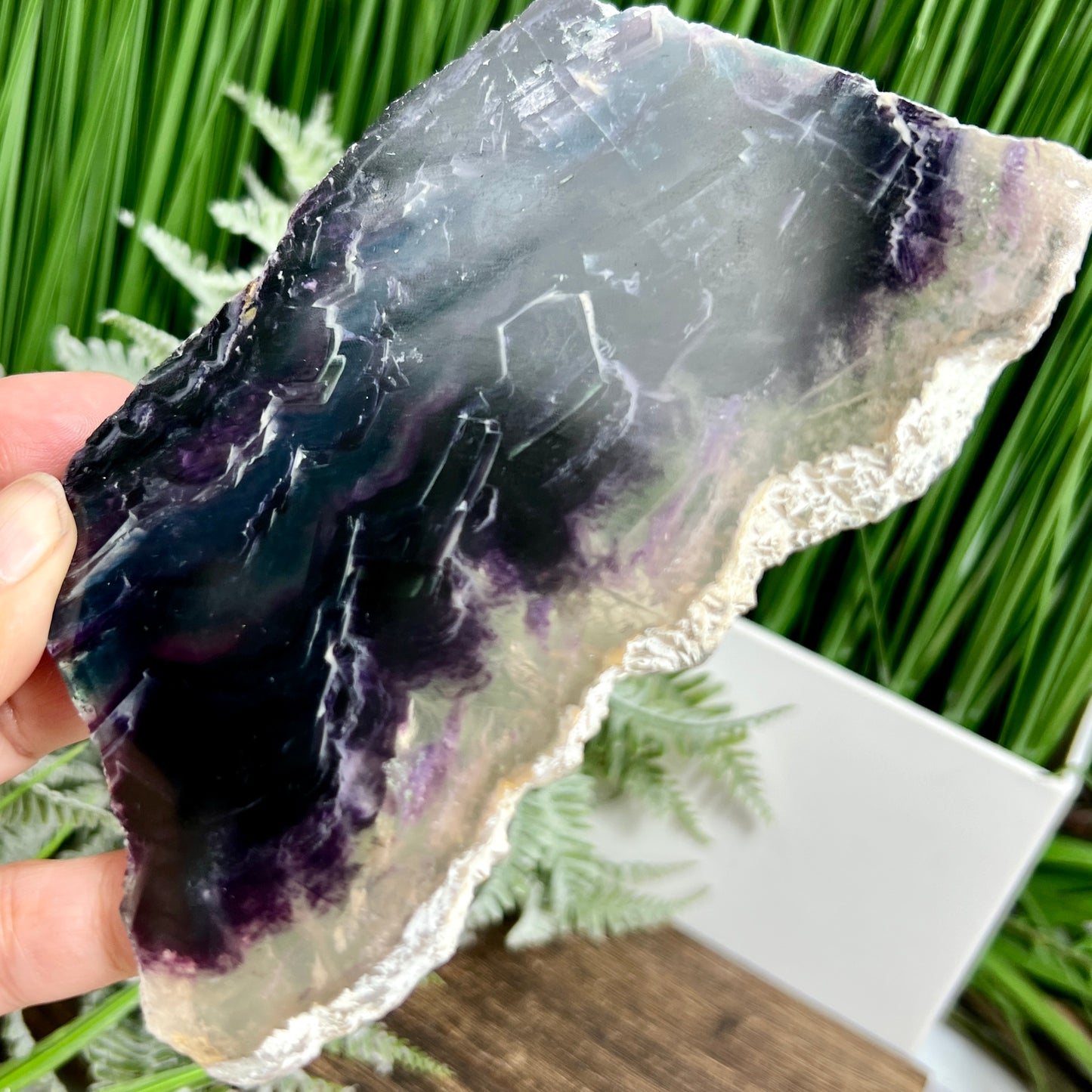 Rainbow Fluorite Slice Crystal Specimen Slab 284g